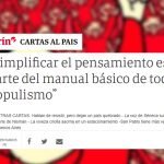 Simplificar el pensamiento es parte del manual básico de todo populismo
